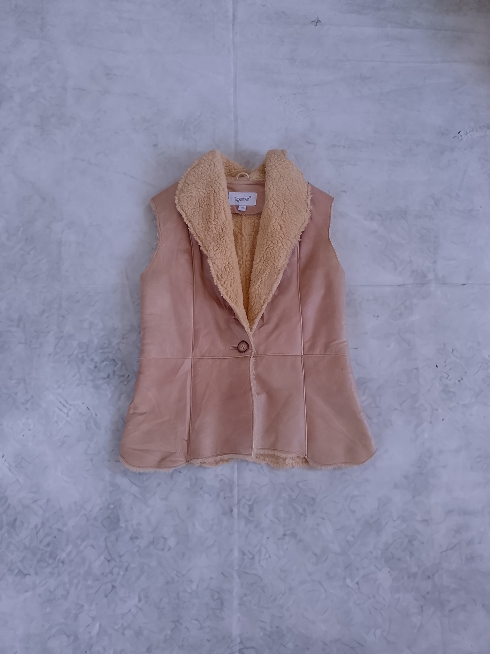 Suede Shearling Lined Vest